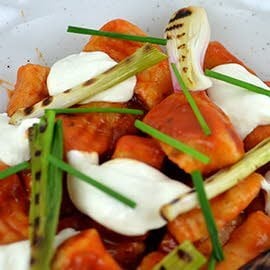 Ñoquis de batata con queso de cabra Ñoquis de batata con queso de cabra